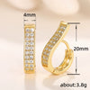 Wholesale Women's Fashion Jewelry Copper U Shaped Hollow Earrings With Zirconia In Geometric Style