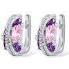Wholesale Women's Fashion Jewelry Copper Zircon Xshaped Hollow Earrings With Flower Pattern