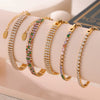 Wholesale Women's Fashion Jewelry Geometric Titanium Steel Zircon Goldplated Bracelet