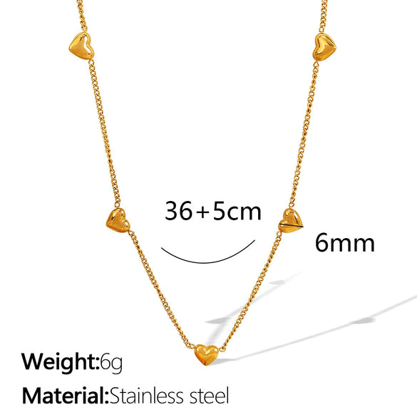 Wholesale Women's Fashion Jewelry Set With Heart Shape Pendant 316L Stainless Steel Love And Water Drops Pattern Electroplating Treatment