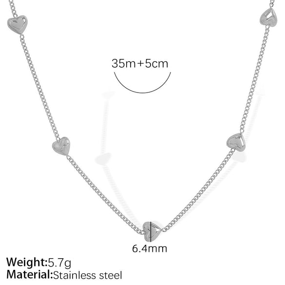Wholesale Women's Fashion Jewelry Set With Heart Shape Pendant 316L Stainless Steel Love And Water Drops Pattern Electroplating Treatment