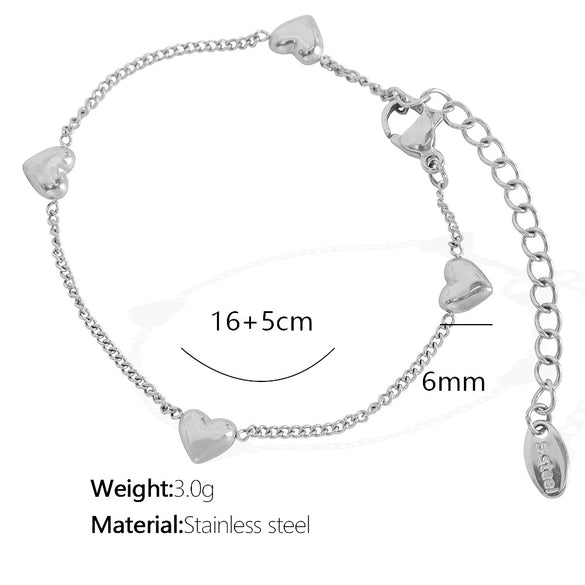 Wholesale Women's Fashion Jewelry Set With Heart Shape Pendant 316L Stainless Steel Love And Water Drops Pattern Electroplating Treatment