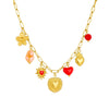 Wholesale Women's Fashion Jewelry Set With Heart Water Drop Bell Pattern Cross Chain Stainless Steel Electroplated Pendant