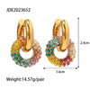 Wholesale Women's Fashion Jewelry Stainless Steel Donut Earrings 18K Gold Plated Geometric Electroplated