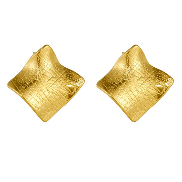 Wholesale Women's Fashion Jewelry Stainless Steel Geometric Box Earrings With Electroplating