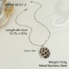 Wholesale Women's Fashion Jewelry Stainless Steel Geometric Leopard Print Electroplated Pendant Necklace And Earrings