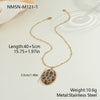 Wholesale Women's Fashion Jewelry Stainless Steel Geometric Leopard Print Electroplated Pendant Necklace And Earrings