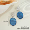 Wholesale Women's Fashion Jewelry Stainless Steel Geometric Leopard Print Electroplated Pendant Necklace And Earrings