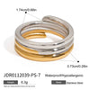 Wholesale Women's Fashion Jewelry Stainless Steel Three Layer Plain Ring With Geometric Pattern And Gold And Silver Color Matching Electroplated