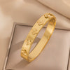 Wholesale Women's Fashion Laser Fourleaf Clover Titanium Steel Electroplated Bracelet Jewelry