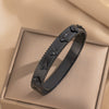 Wholesale Women's Fashion Laser Fourleaf Clover Titanium Steel Electroplated Bracelet Jewelry