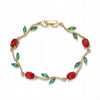 Wholesale Women's Fashion Light Luxury Copper Bracelet Inlaid With Zirconia Featuring Leaf And Flower Patterns
