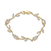 Wholesale Women's Fashion Light Luxury Copper Bracelet Inlaid With Zirconia Featuring Leaf And Flower Patterns