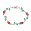 Wholesale Women's Fashion Light Luxury Copper Bracelet Inlaid With Zirconia Featuring Leaf And Flower Patterns