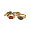 Wholesale Women's Fashion Light Luxury Elegant Stainless Steel Waterproof Ring With Winding Geometric Pattern And Oval Zircon Electroplated