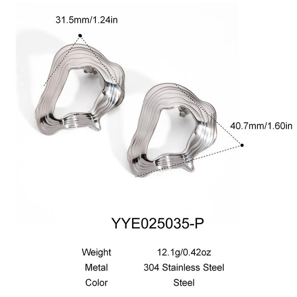 Wholesale Women's Fashion Light Luxury Exaggerated Irregular Stainless Steel Earrings With Pvd Furnace Vacuum Real Gold Plating