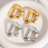 Wholesale Women's Fashion Light Luxury Exaggerated Irregular Stainless Steel Earrings With Pvd Furnace Vacuum Real Gold Plating