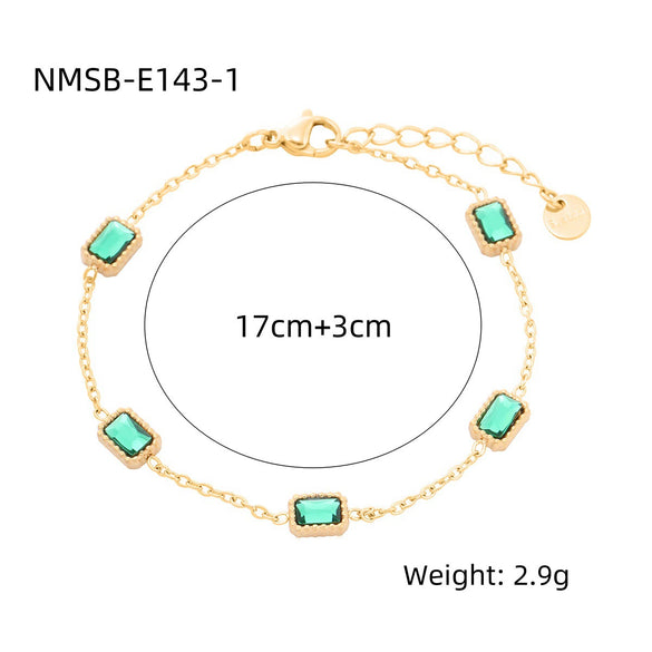 Wholesale Women's Fashion Light Luxury Geometric Stainless Steel And 18K Electroplated Bracelet