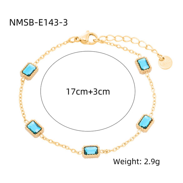 Wholesale Women's Fashion Light Luxury Geometric Stainless Steel And 18K Electroplated Bracelet