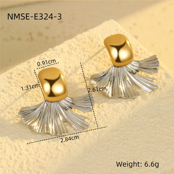 Wholesale Women's Fashion Light Luxury Geometric Stainless Steel Electroplated Earrings