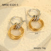 Wholesale Women's Fashion Light Luxury Geometric Stainless Steel Electroplated Earrings