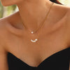 Wholesale Women's Fashion Light Luxury Geometric 316L Stainless Steel Shell Beads And 316L Stainless Steel Clavicle Chain With Electroplating