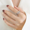 Wholesale Women's Fashion Light Luxury Geometric 316L Stainless Steel 18K Gold Plated Ring Jewelry
