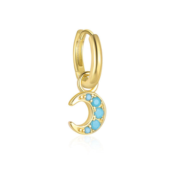Wholesale Women's Fashion Light Luxury S925 Sterling Silver Star Moon Earrings With Electroplating Treatment