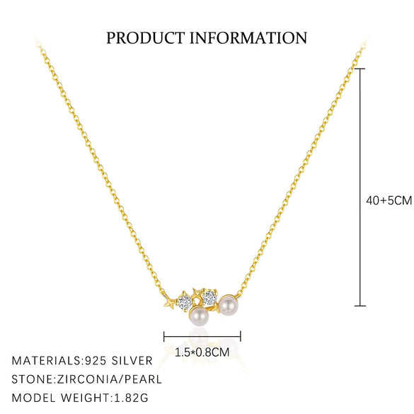 Wholesale Women's Fashion Light Luxury Silver 925 Star Zircon Cross Chain Necklace