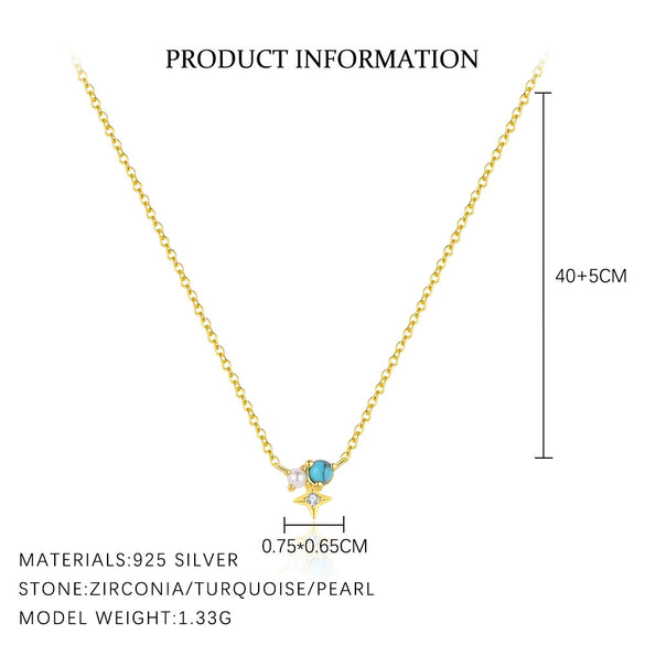 Wholesale Women's Fashion Light Luxury Silver 925 Star Zircon Cross Chain Necklace