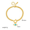 Wholesale Women's Fashion Light Luxury Simple Advanced Goldplated Titanium Steel Eyes Butterfly Love Pendant Bracelet
