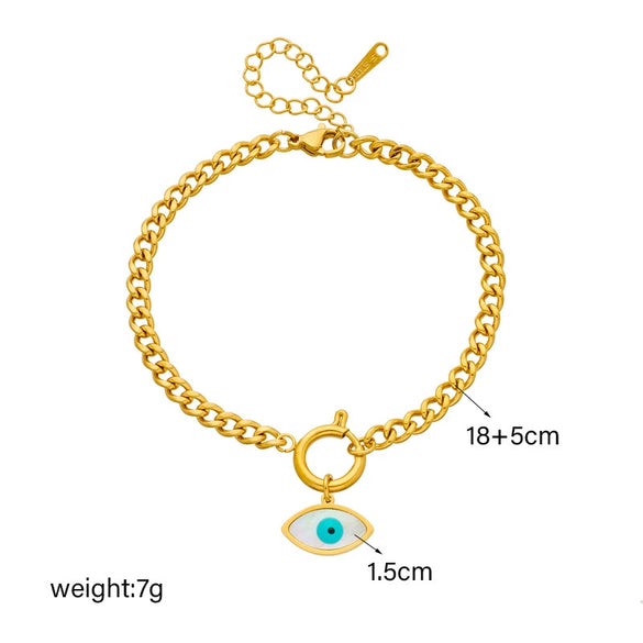 Wholesale Women's Fashion Light Luxury Simple Advanced Goldplated Titanium Steel Eyes Butterfly Love Pendant Bracelet