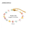 Wholesale Women's Fashion Light Luxury Temperament Jewelry Natural Stone Beaded Necklace And Bracelet In Geometric Style Stainless Steel Electroplated