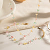 Wholesale Women's Fashion Light Luxury Temperament Jewelry Natural Stone Beaded Necklace And Bracelet In Geometric Style Stainless Steel Electroplated