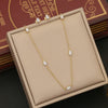 Wholesale Women's Fashion Love Heart Shape Stainless Steel O Chain Necklace Set With Electroplating And Artificial Crystal Pendant