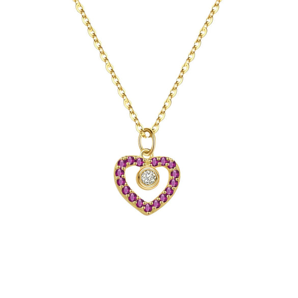 Wholesale Women's Fashion Love Necklace In 925 Sterling Silver With Heart Shape Design