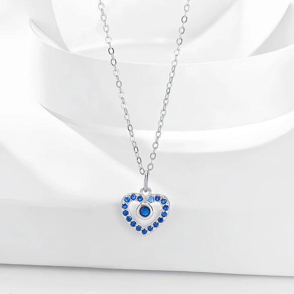 Wholesale Women's Fashion Love Necklace In 925 Sterling Silver With Heart Shape Design