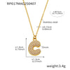 Wholesale Women's Fashion Luxury Electroplated Geometric Ferris Wheel English Letters Zircon Stainless Steel And Titanium Steel Necklace