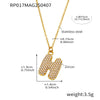 Wholesale Women's Fashion Luxury Electroplated Geometric Ferris Wheel English Letters Zircon Stainless Steel And Titanium Steel Necklace