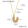 Wholesale Women's Fashion Luxury Electroplated Geometric Ferris Wheel English Letters Zircon Stainless Steel And Titanium Steel Necklace