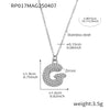 Wholesale Women's Fashion Luxury Electroplated Geometric Ferris Wheel English Letters Zircon Stainless Steel And Titanium Steel Necklace
