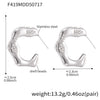 Wholesale Women's Fashion Microinlaid Shell Beads Asymmetrical Cshaped Wave Earrings In Stainless Steel With 18K Real Gold Color Electroplating