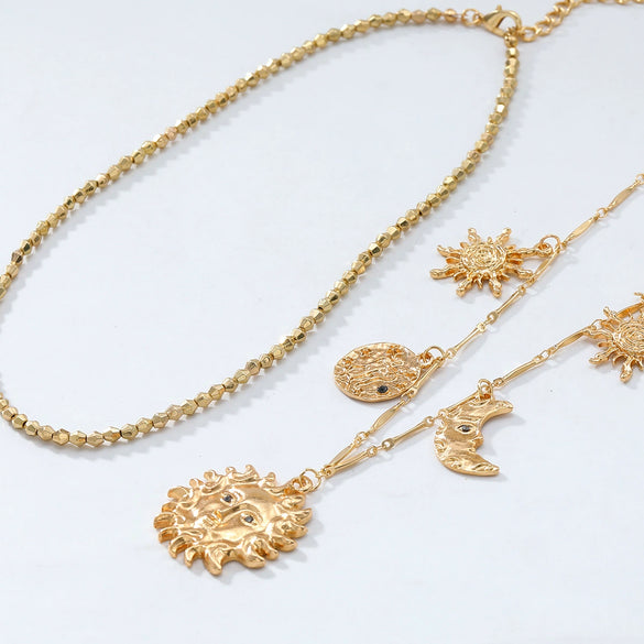 Wholesale Women's Fashion Minimalist Alloy Necklace With Geometric Pattern And Electroplating Regular Chain Style
