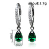 Wholesale Women's Fashion Minimalist Copper Platinum Plated Drop Pear Shaped Zircon Earrings