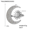 Wholesale Women's Fashion Minimalist Ferris Wheel Sun Moon Glow Inlaid Zircon Titanium Steel Electroplated Jewelry Set Including Ring And Necklace With Earrings