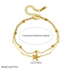 Wholesale Women's Fashion Minimalist Starshaped Stainless Steel Goldplated Bracelet