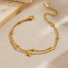 Wholesale Women's Fashion Minimalist Starshaped Stainless Steel Goldplated Bracelet