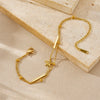Wholesale Women's Fashion Minimalist Starshaped Stainless Steel Goldplated Bracelet