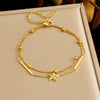 Wholesale Women's Fashion Minimalist Starshaped Stainless Steel Goldplated Bracelet
