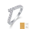 Wholesale Women's Fashion Moissanite Inlaid 925 Silver Geometric Ring